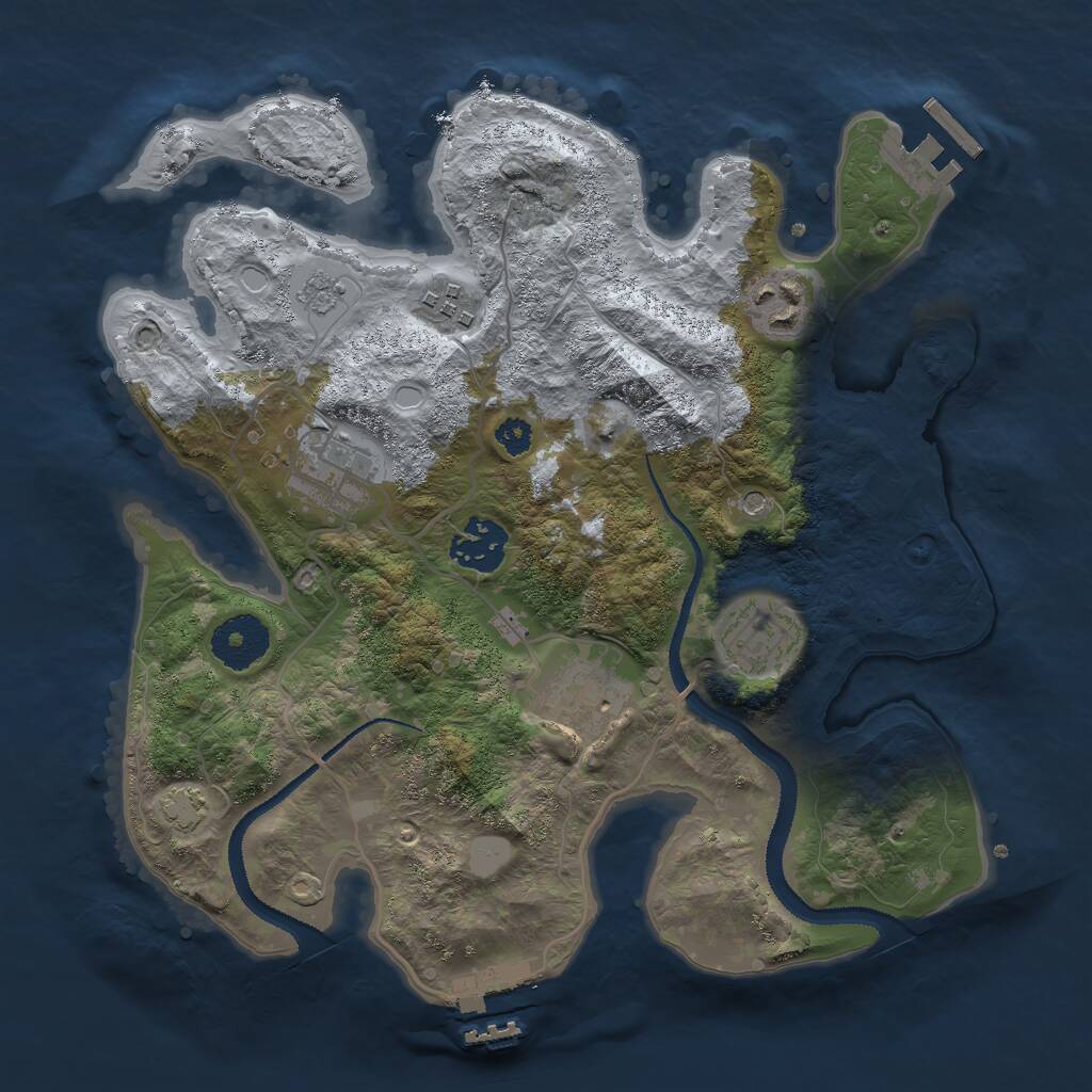 Rust Map: Procedural Map, Size: 3000, Seed: 13217, 12 Monuments
