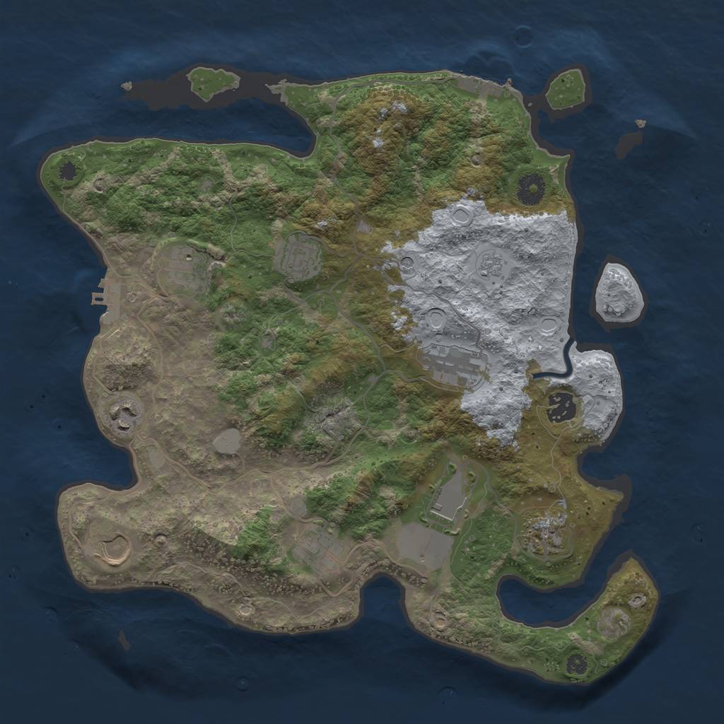 Rust Map: Procedural Map, Size: 3550, Seed: 180717, 16 Monuments