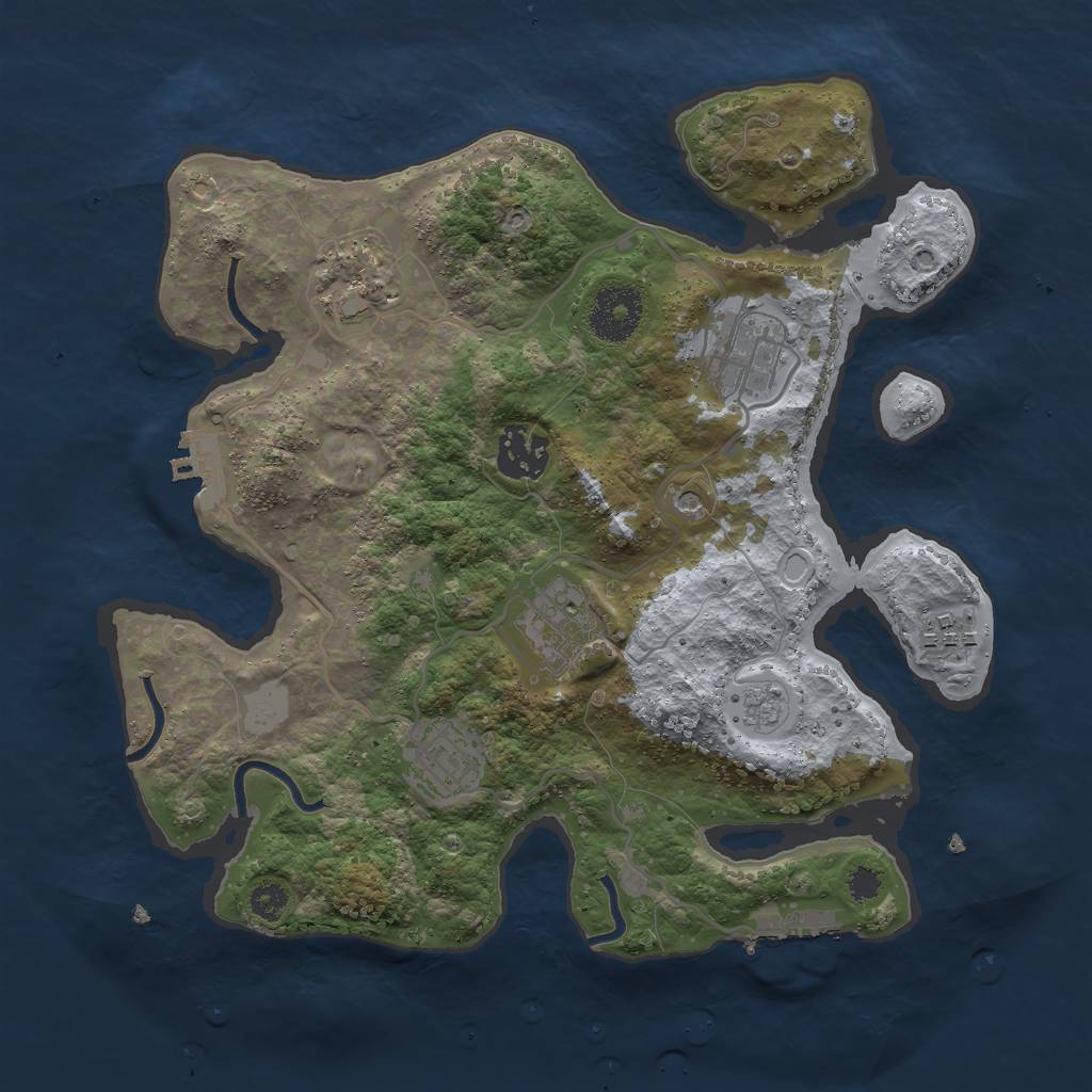 Rust Map: Procedural Map, Size: 3000, Seed: 13312, 13 Monuments