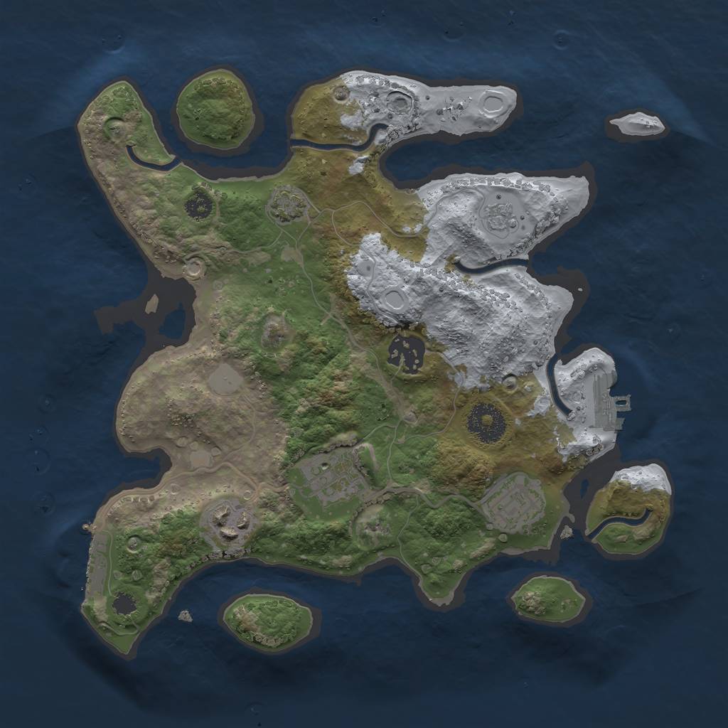 Rust Map: Procedural Map, Size: 2800, Seed: 25654125, 11 Monuments