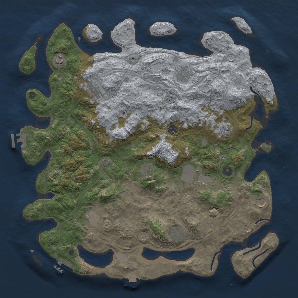 Rust Map: Procedural Map, Size: 4500, Seed: 696942011, 19 Monuments