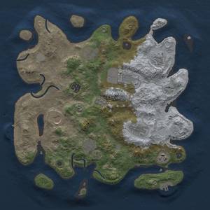 Thumbnail Rust Map: Procedural Map, Size: 3500, Seed: 1001647911, 16 Monuments