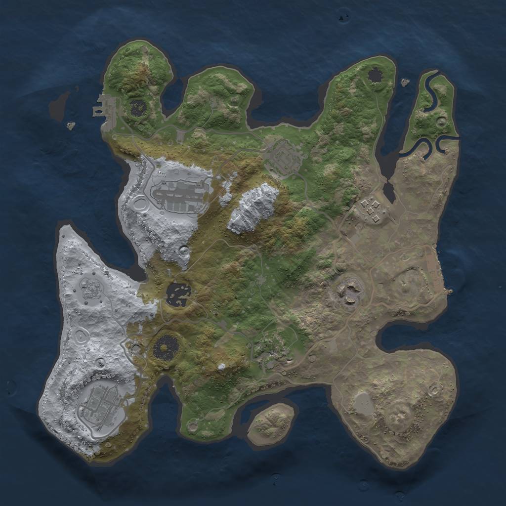 Rust Map: Procedural Map, Size: 3000, Seed: 19155, 13 Monuments