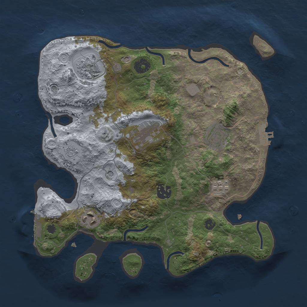 Rust Map: Procedural Map, Size: 3000, Seed: 29841, 13 Monuments