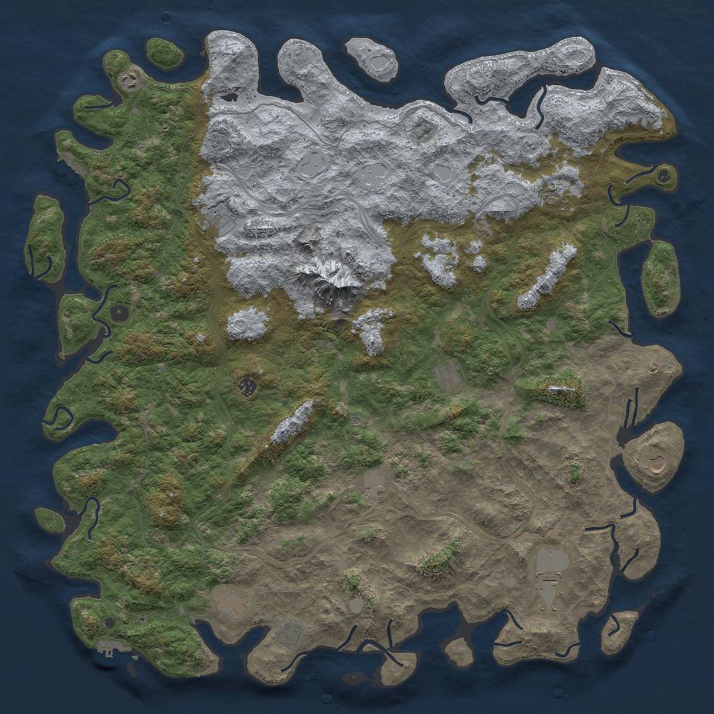 Rust Map: Procedural Map, Size: 6000, Seed: 1867681442, 18 Monuments