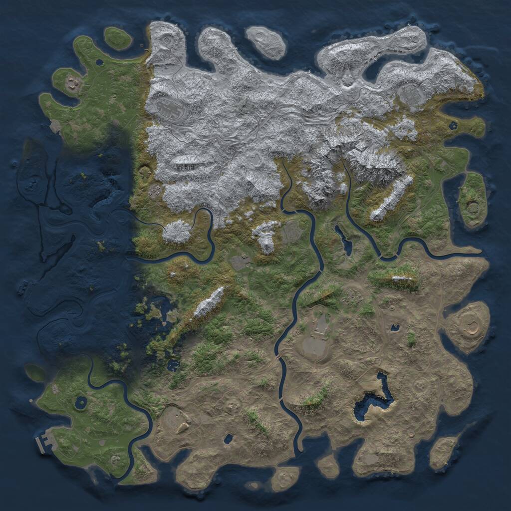 Rust Map: Procedural Map, Size: 6000, Seed: 1867681442, 17 Monuments