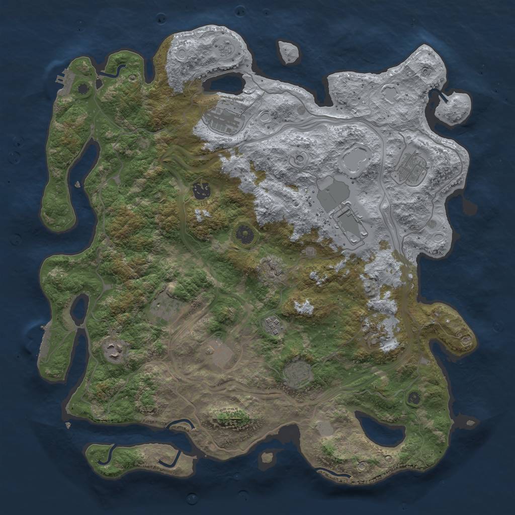 Rust Map: Procedural Map, Size: 4250, Seed: 897051871, 17 Monuments