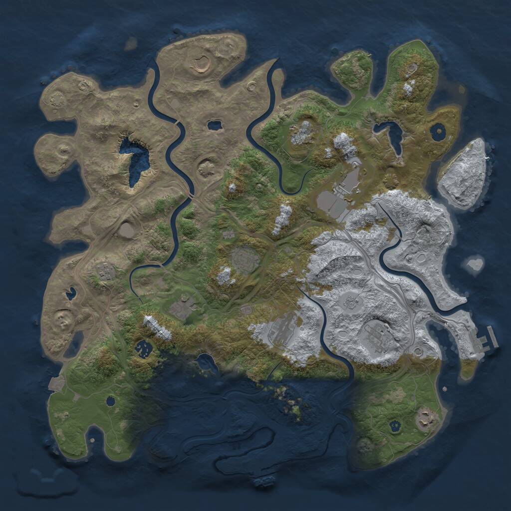 Rust Map: Procedural Map, Size: 4500, Seed: 58487, 16 Monuments
