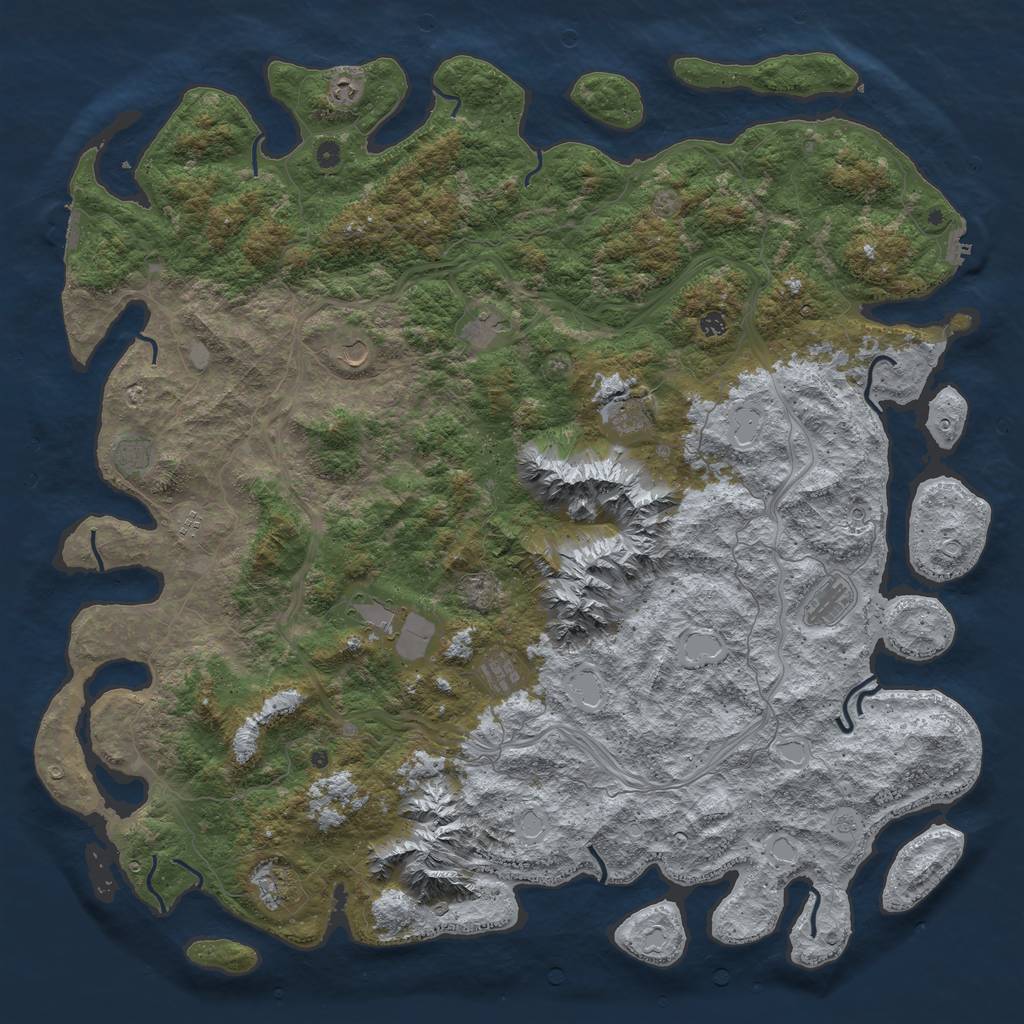 Rust Map: Procedural Map, Size: 6000, Seed: 797421641, 18 Monuments