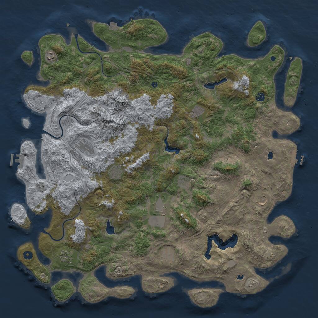 Rust Map: Procedural Map, Size: 5200, Seed: 1234567, 17 Monuments