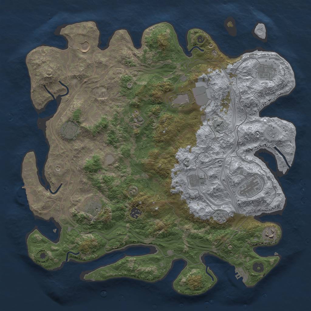 Rust Map: Procedural Map, Size: 4250, Seed: 182739150, 18 Monuments