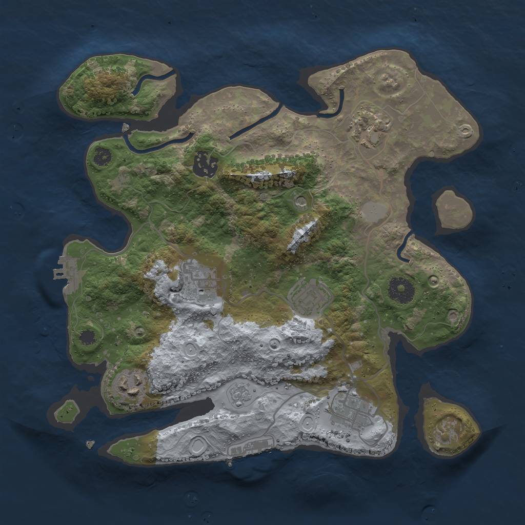 Rust Map: Procedural Map, Size: 3000, Seed: 1134111184, 13 Monuments