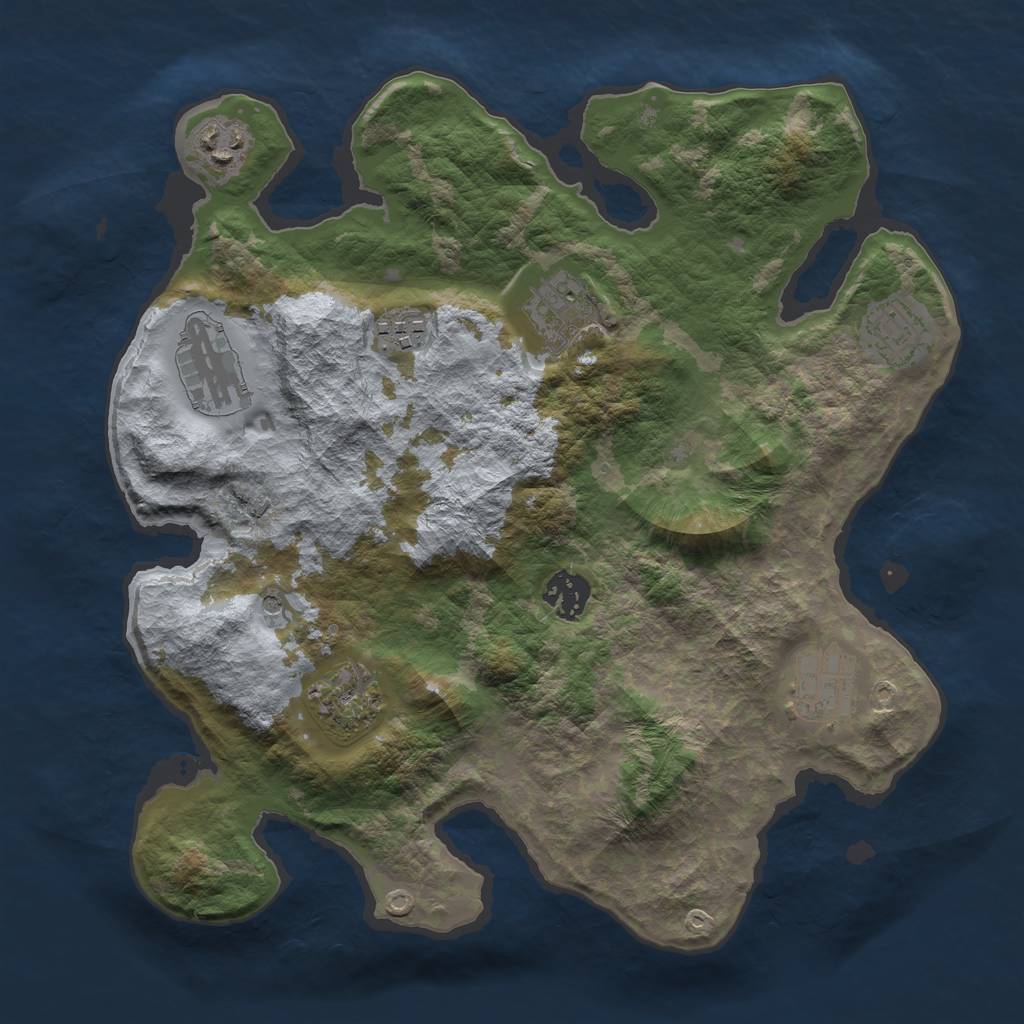 Rust Map: Barren, Size: 3300, Seed: 290160911, 11 Monuments