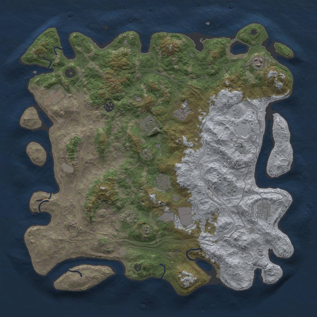 Rust Map: Procedural Map, Size: 4500, Seed: 688631774, 15 Monuments