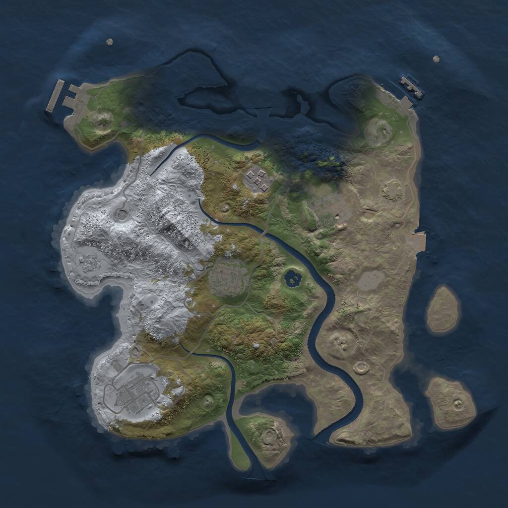 Rust Map: Procedural Map, Size: 3000, Seed: 17841, 10 Monuments