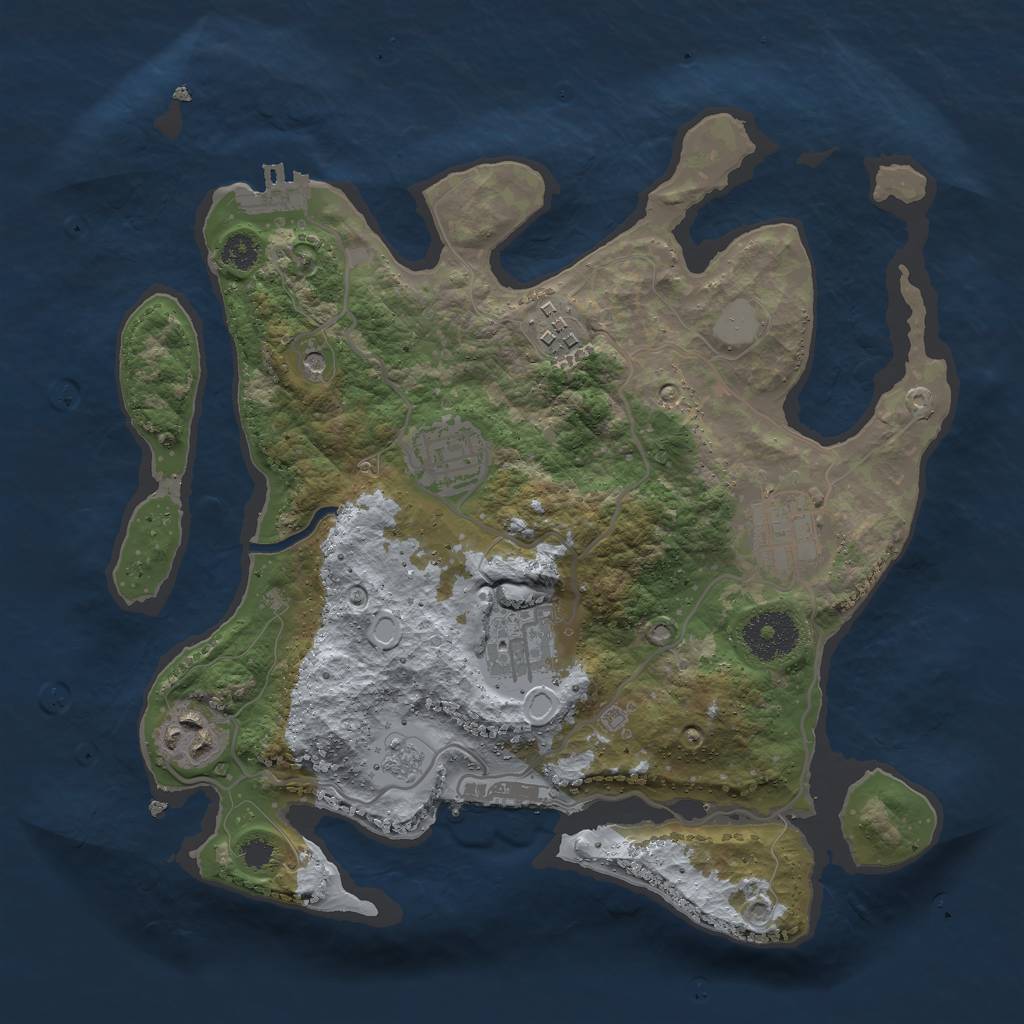 Rust Map: Procedural Map, Size: 3000, Seed: 16272, 12 Monuments