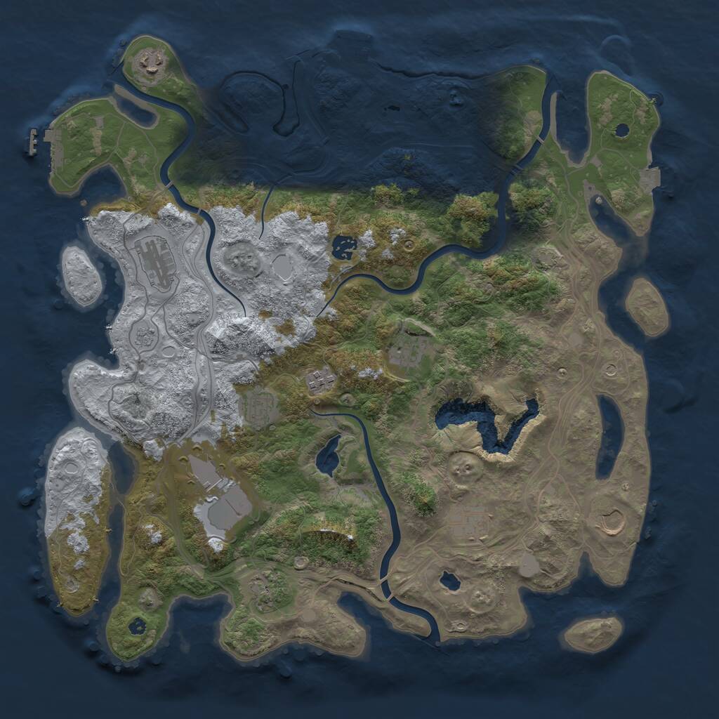 Rust Map: Procedural Map, Size: 4255, Seed: 322272379, 16 Monuments