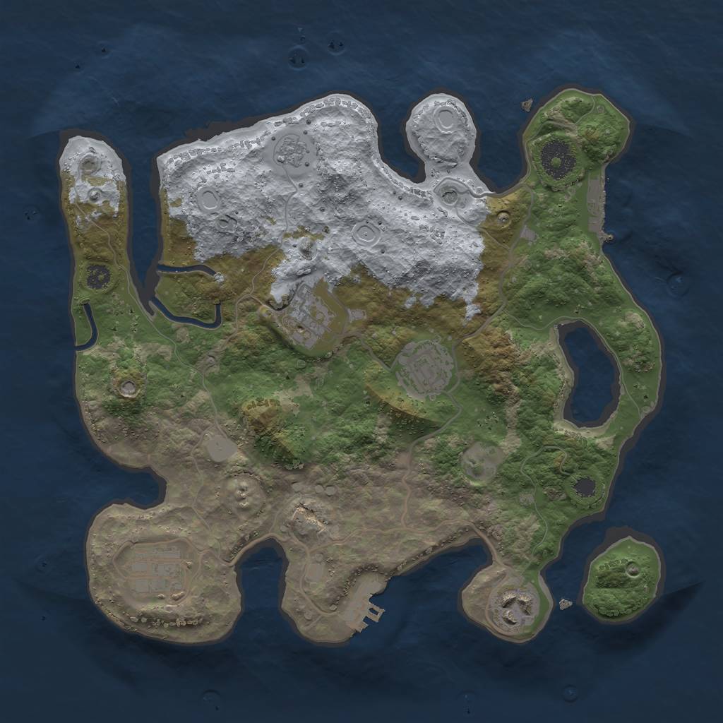 Rust Map: Procedural Map, Size: 3000, Seed: 21790, 11 Monuments