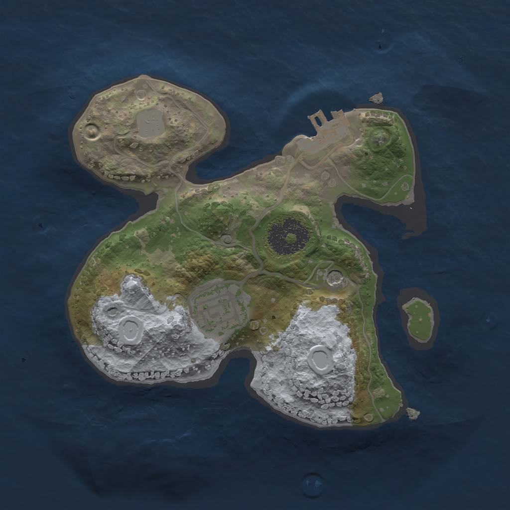 Rust Map: Procedural Map, Size: 2000, Seed: 2074083873, 6 Monuments