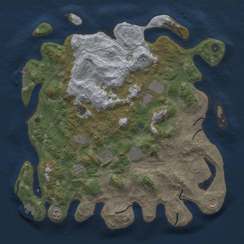 Rust Map: Procedural Map, Size: 4250, Seed: 24739, 16 Monuments