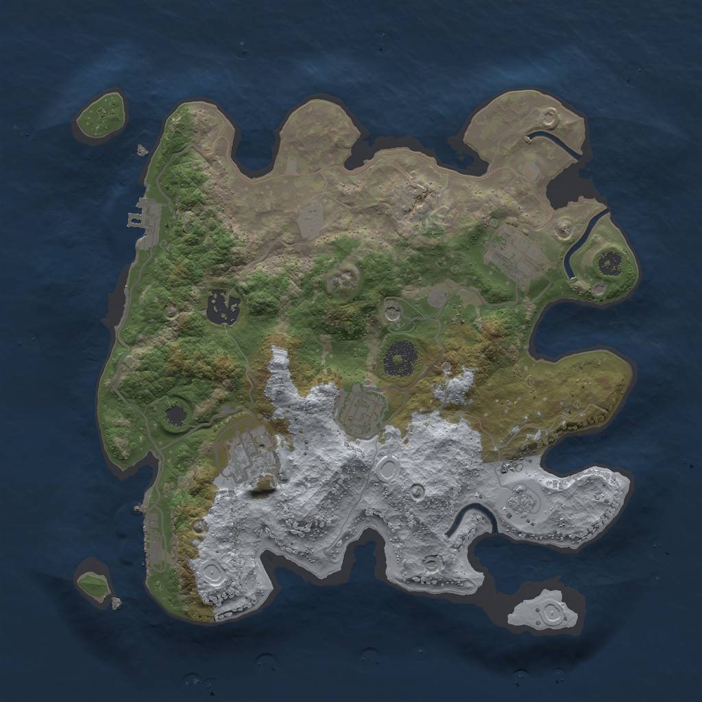 Rust Map: Procedural Map, Size: 3000, Seed: 10471, 11 Monuments