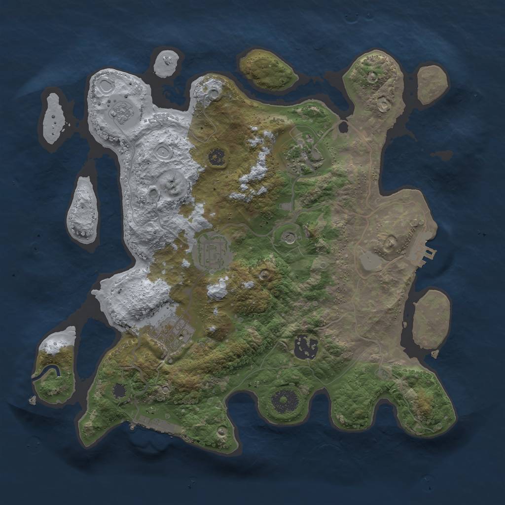 Rust Map: Procedural Map, Size: 3000, Seed: 12236, 11 Monuments