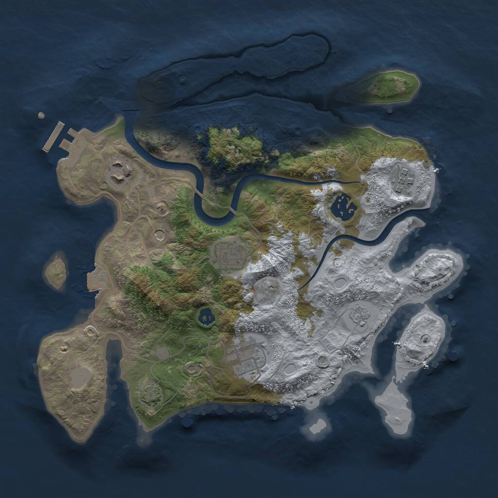 Rust Map: Procedural Map, Size: 3000, Seed: 17047, 10 Monuments
