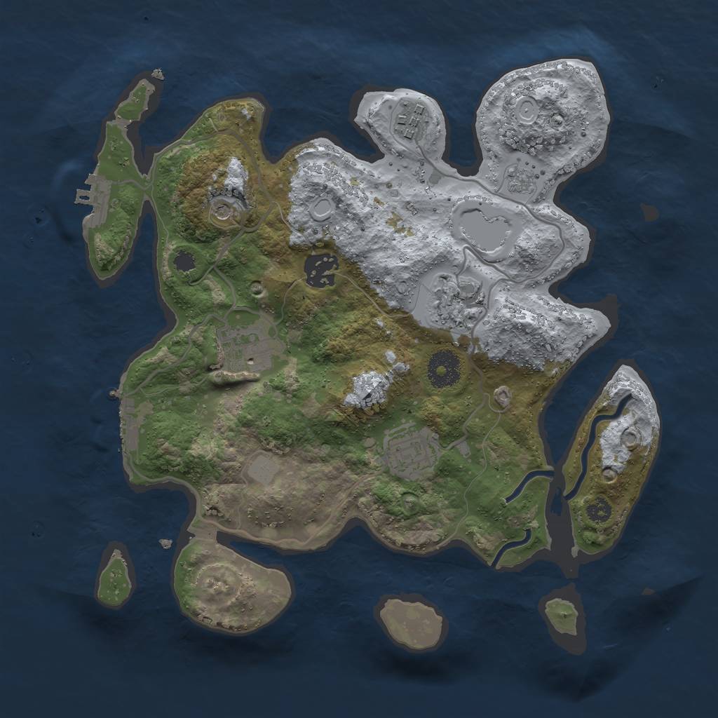 Rust Map: Procedural Map, Size: 3000, Seed: 19570, 12 Monuments