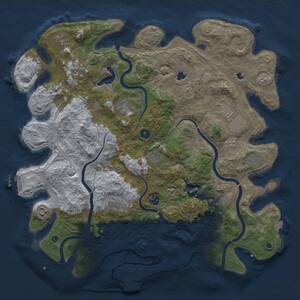 Thumbnail Rust Map: Procedural Map, Size: 4500, Seed: 528968, 17 Monuments