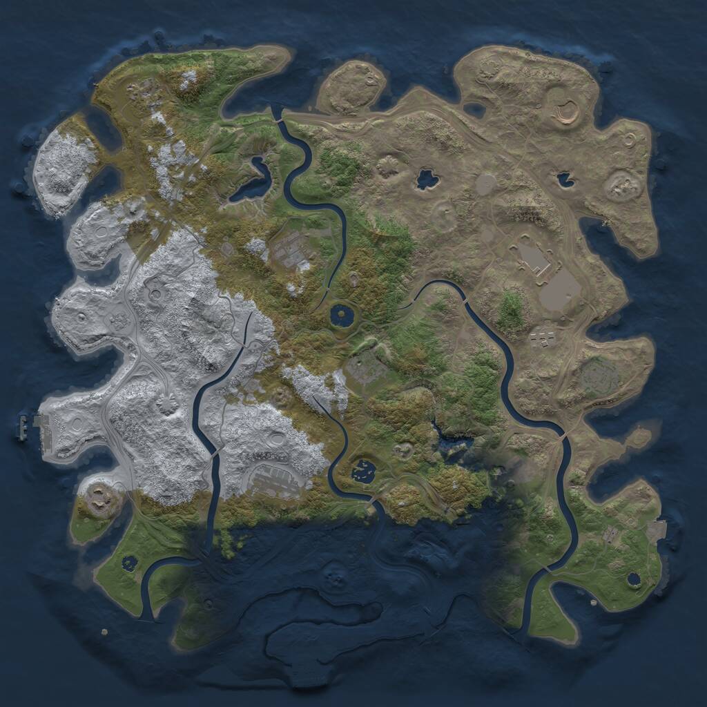 Rust Map: Procedural Map, Size: 4500, Seed: 528968, 17 Monuments
