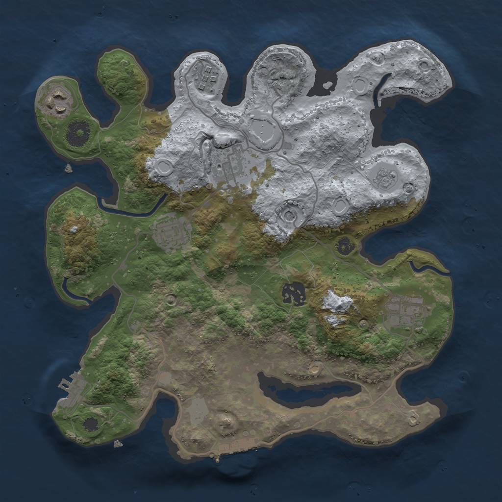 Rust Map: Procedural Map, Size: 3000, Seed: 15437, 13 Monuments