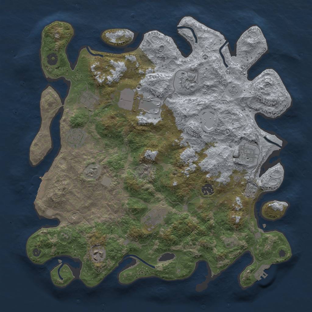 Rust Map: Procedural Map, Size: 3900, Seed: 1235984, 16 Monuments