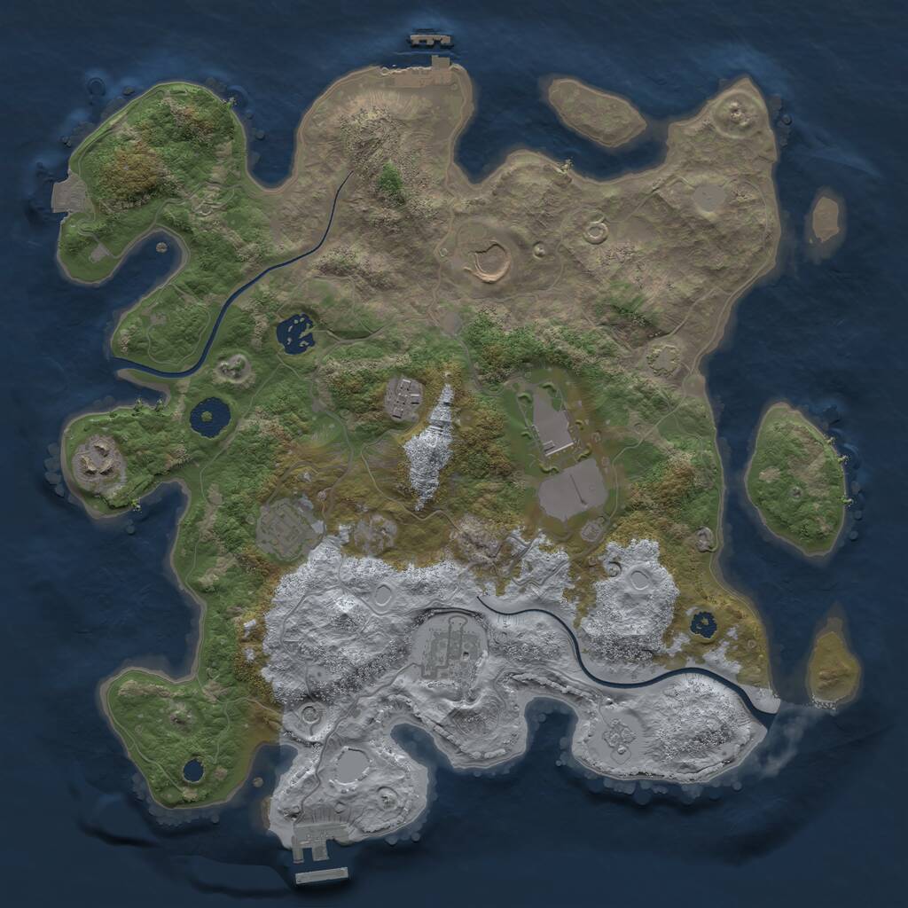Rust Map: Procedural Map, Size: 3500, Seed: 14232, 13 Monuments
