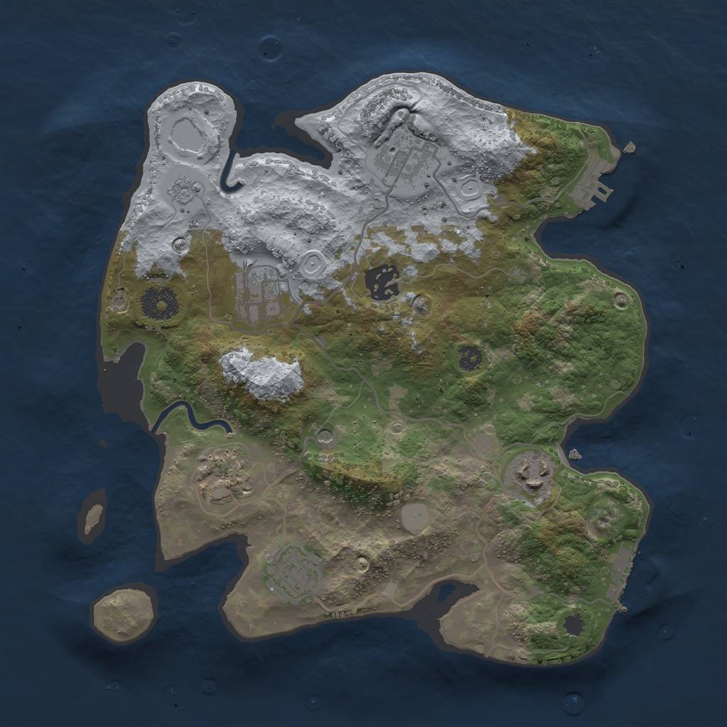 Rust Map: Procedural Map, Size: 3000, Seed: 4984, 13 Monuments