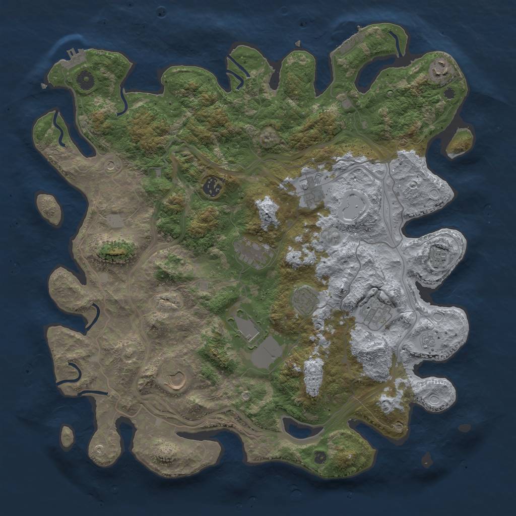 Rust Map: Procedural Map, Size: 4250, Seed: 2133059376, 16 Monuments