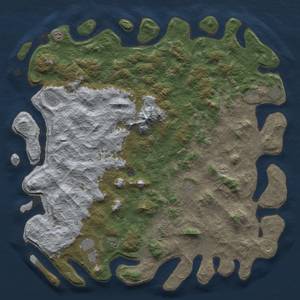 Rust Map: Barren, Size: 6000, Seed: 1628333995, 13 Monuments