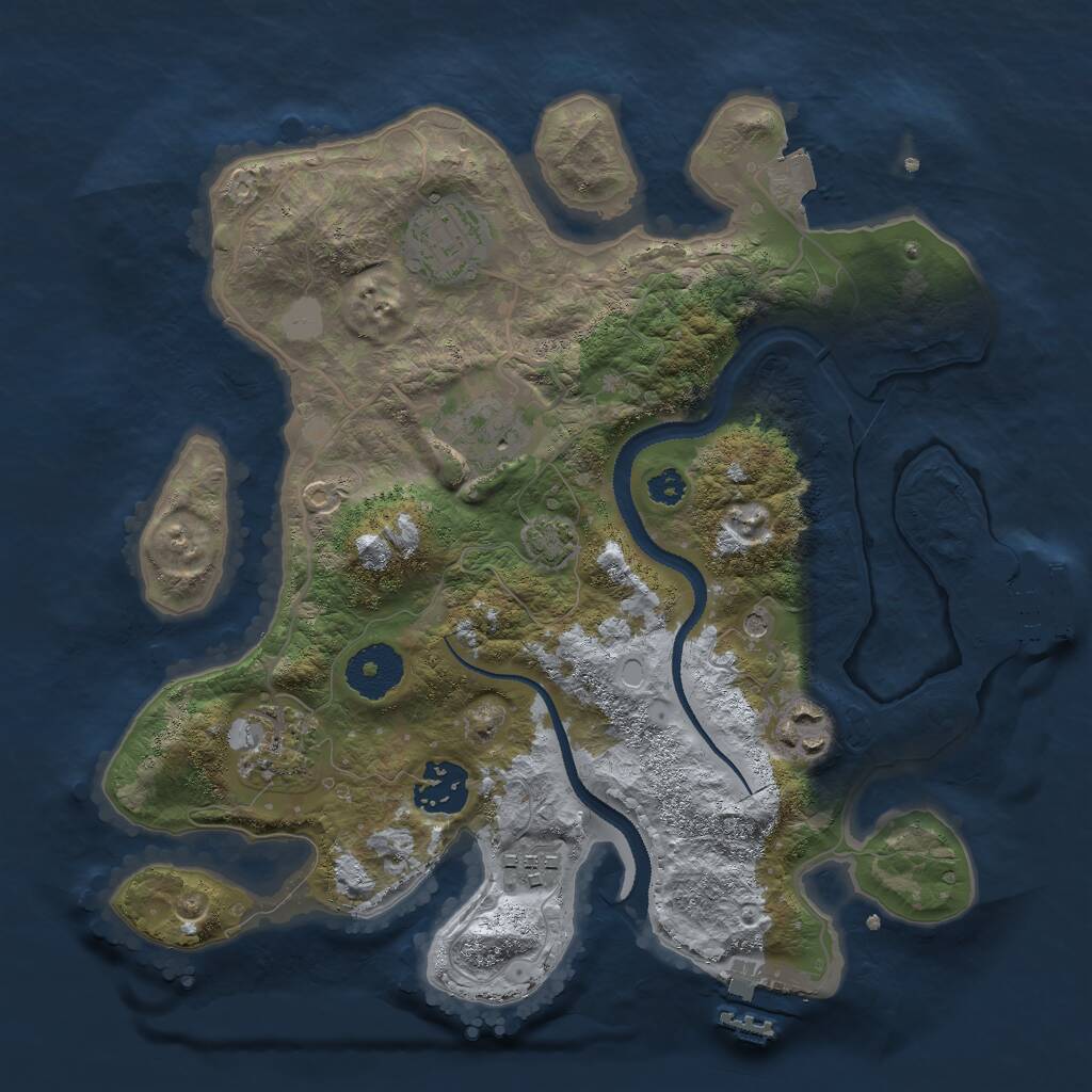 Rust Map: Procedural Map, Size: 3000, Seed: 27075, 11 Monuments