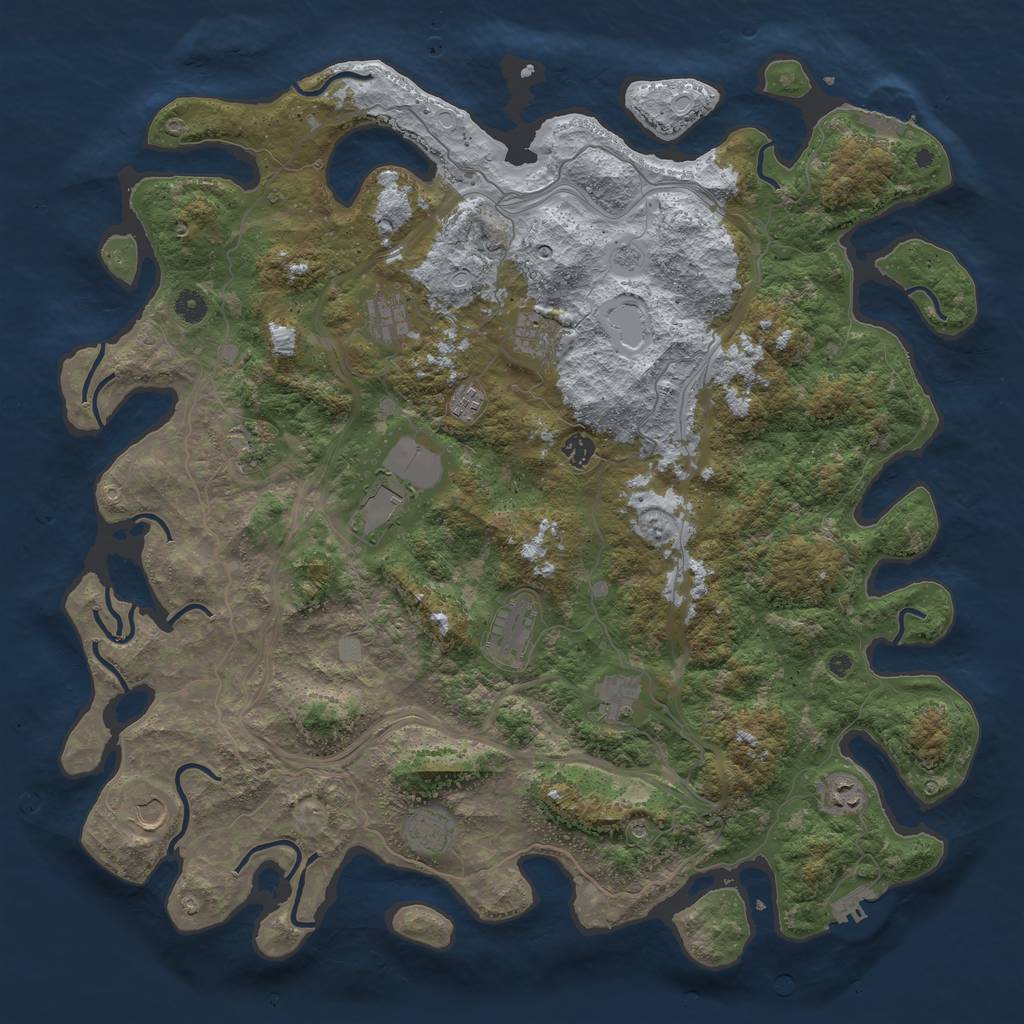 Rust Map: Procedural Map, Size: 4800, Seed: 112926769, 18 Monuments
