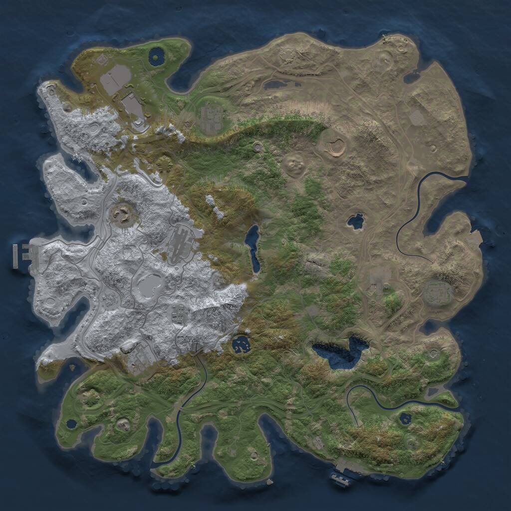 Rust Map: Procedural Map, Size: 4250, Seed: 1216560220, 16 Monuments