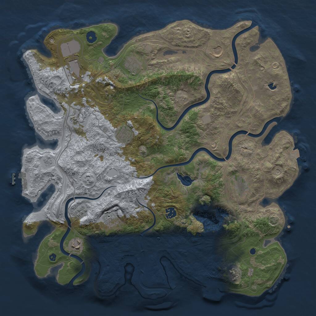 Rust Map: Procedural Map, Size: 4250, Seed: 1216560220, 16 Monuments