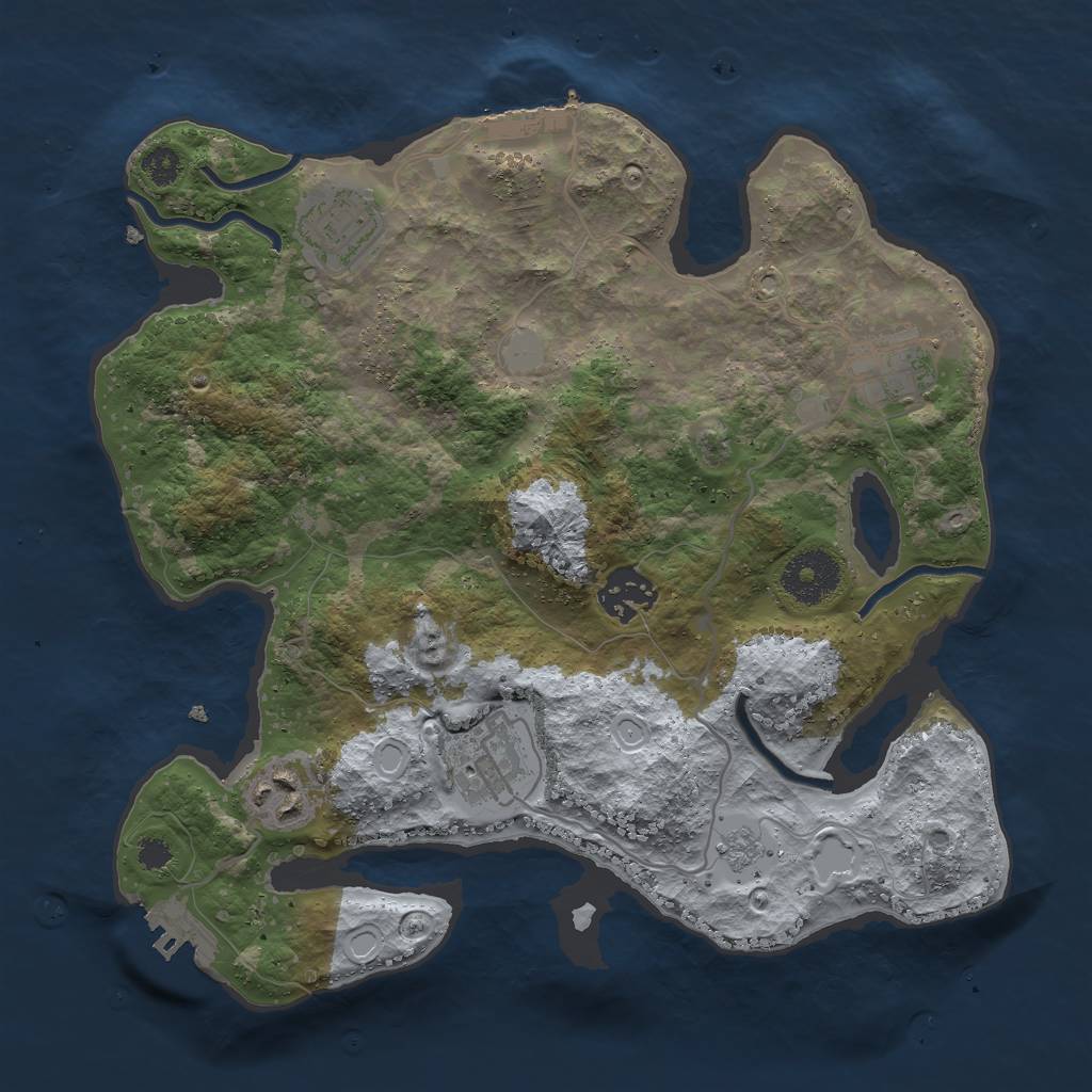 Rust Map: Procedural Map, Size: 3000, Seed: 12160216, 11 Monuments