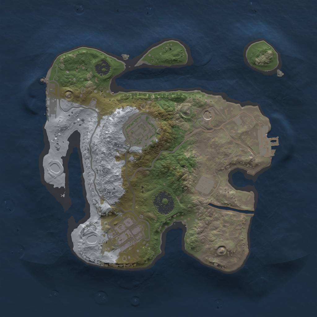 Rust Map: Procedural Map, Size: 2222, Seed: 5911, 8 Monuments