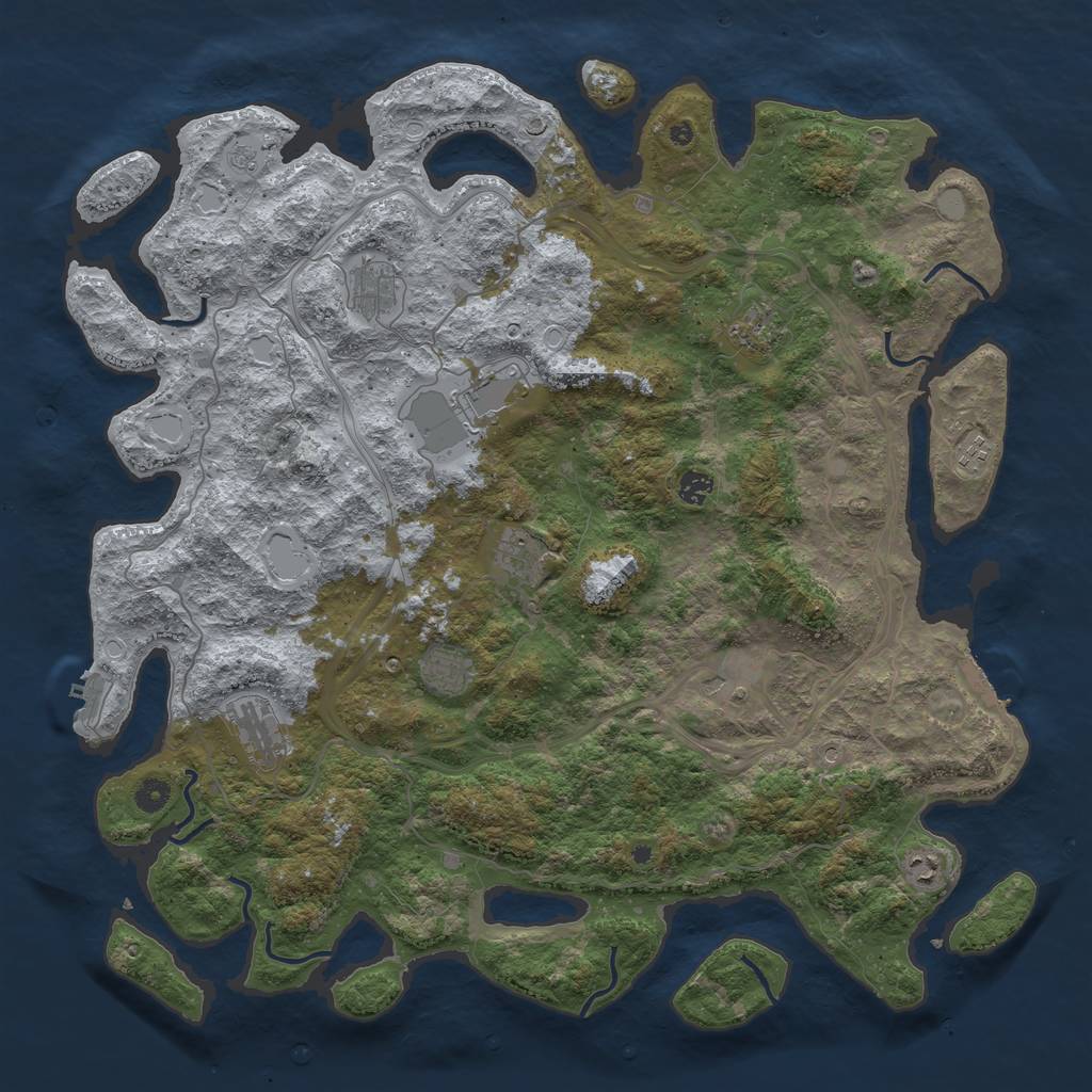 Rust Map: Procedural Map, Size: 4800, Seed: 573818738, 17 Monuments