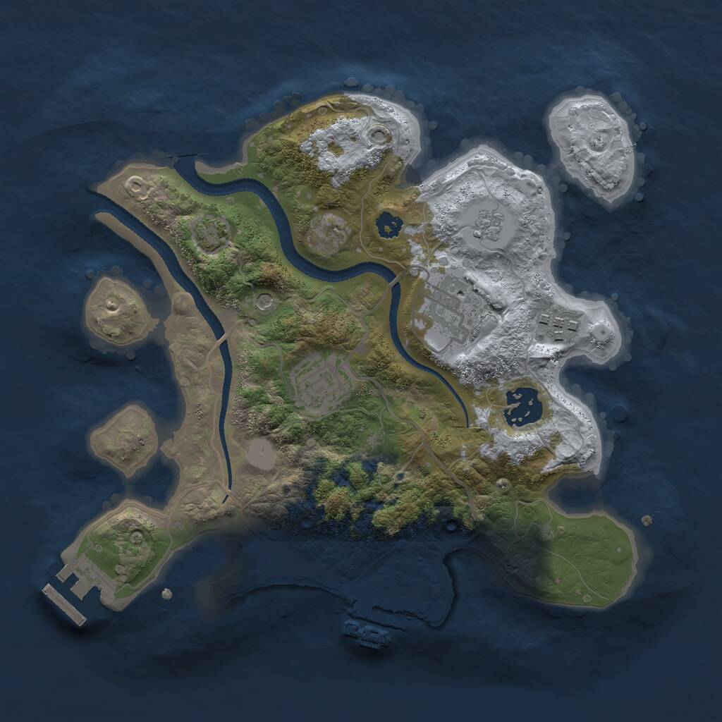 Rust Map: Procedural Map, Size: 2750, Seed: 123, 10 Monuments