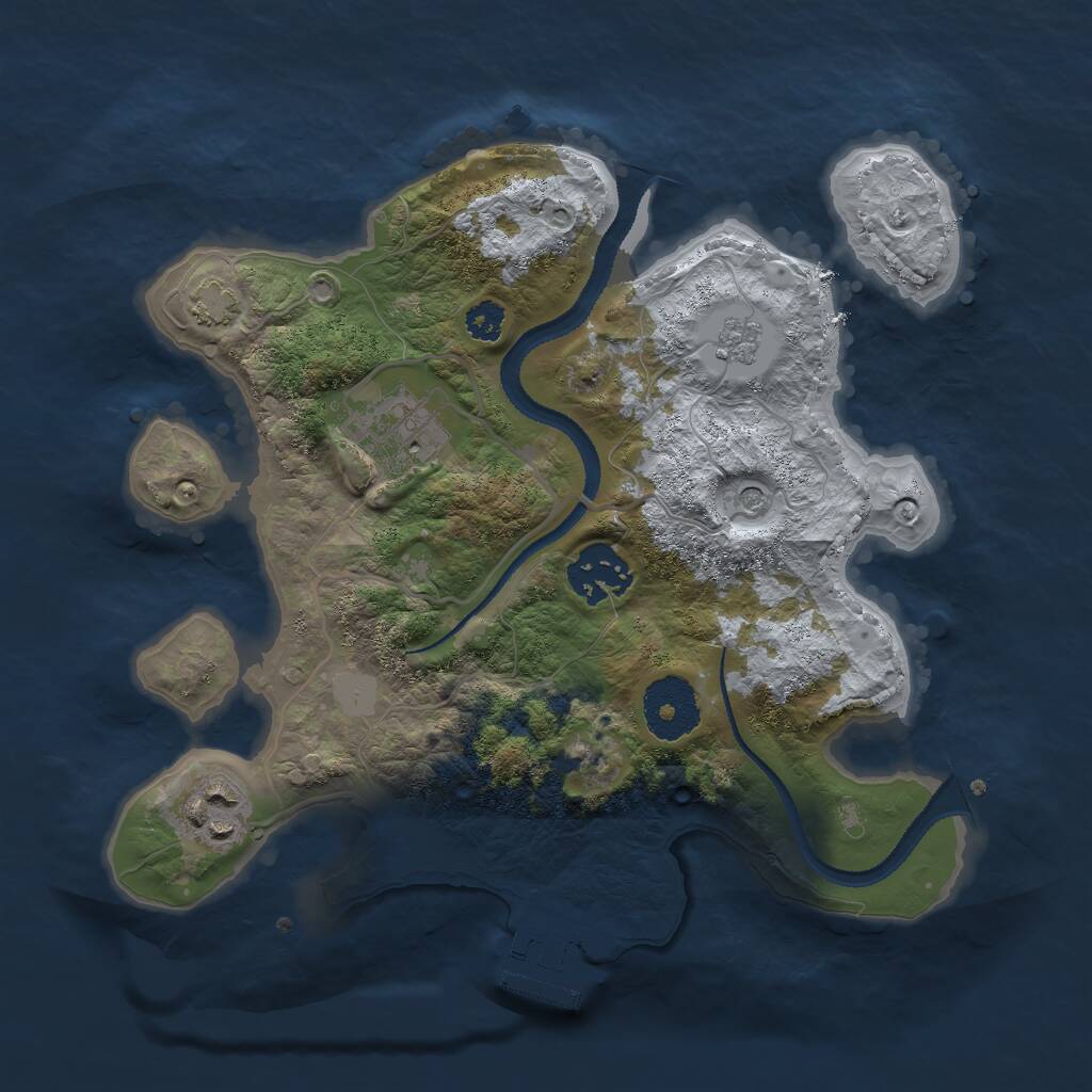 Rust Map: Procedural Map, Size: 2750, Seed: 123, 8 Monuments