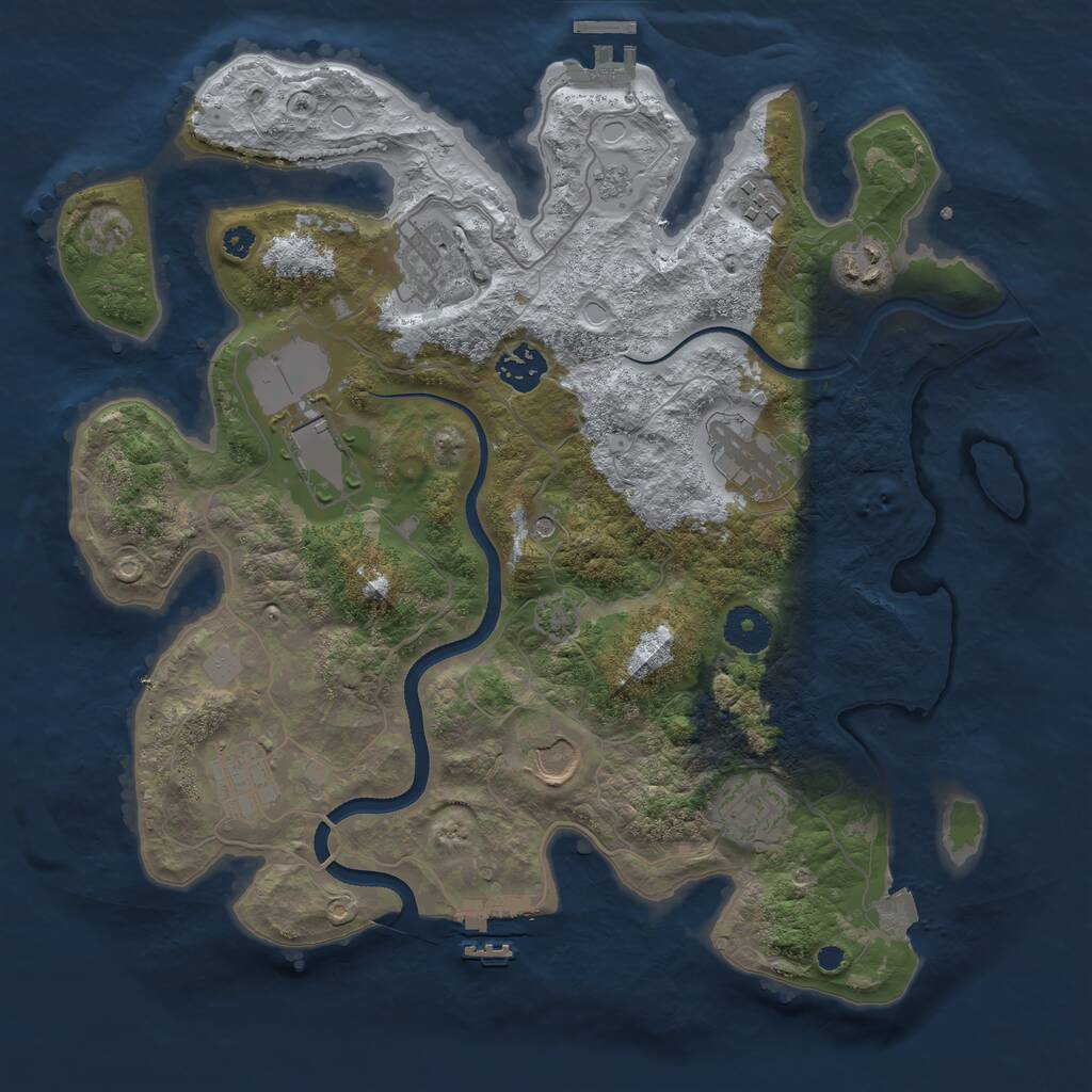 Rust Map: Procedural Map, Size: 3500, Seed: 96100187, 15 Monuments