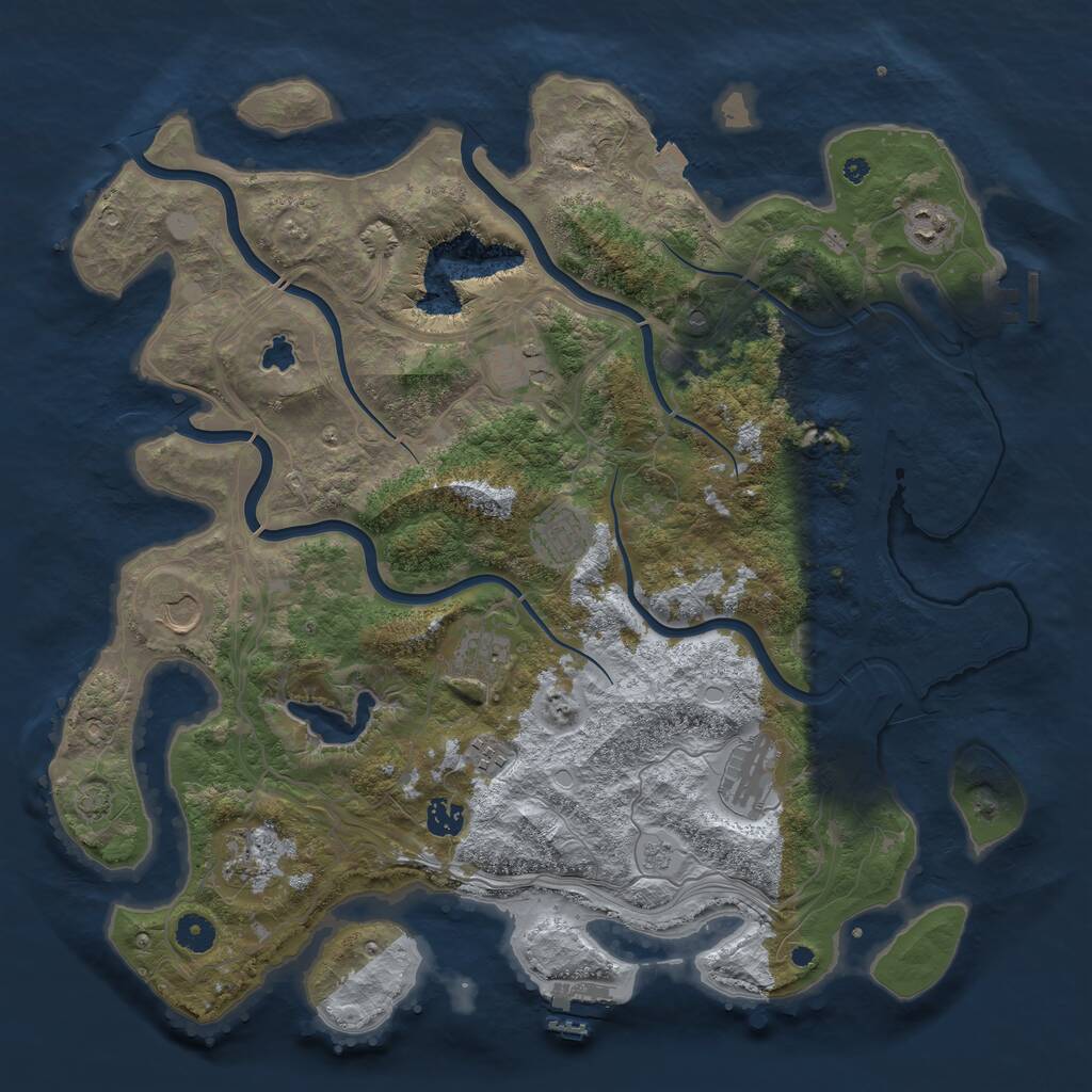 Rust Map: Procedural Map, Size: 4250, Seed: 526381, 15 Monuments