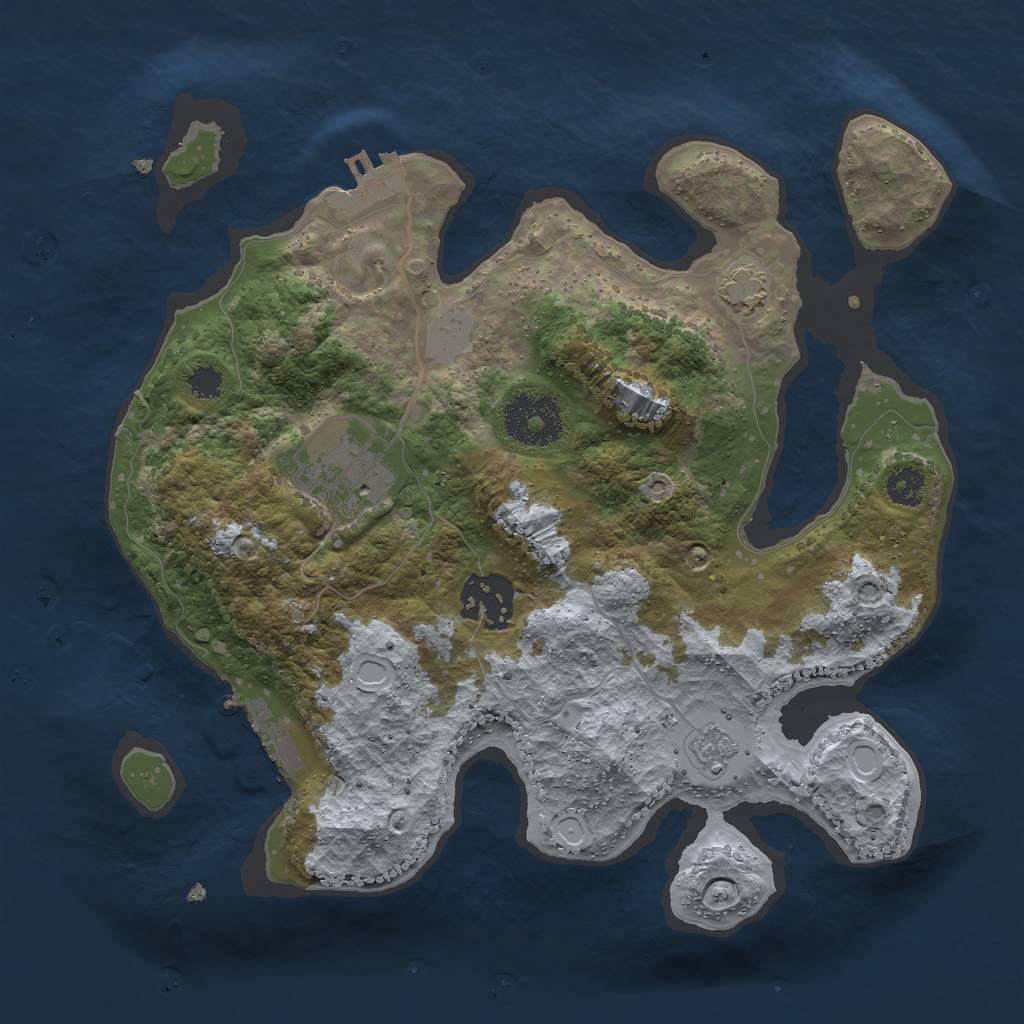 Rust Map: Procedural Map, Size: 2699, Seed: 50000, 9 Monuments