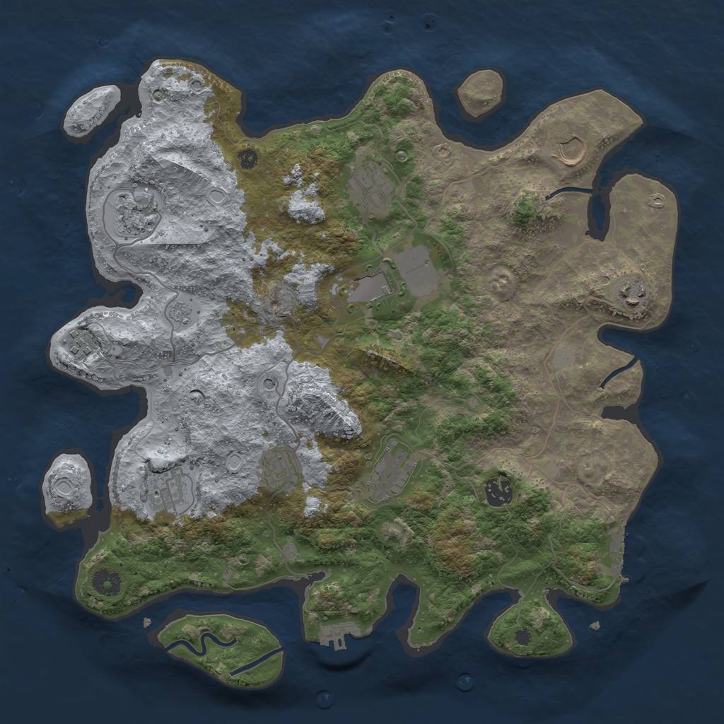 Rust Map: Procedural Map, Size: 3800, Seed: 451614, 17 Monuments