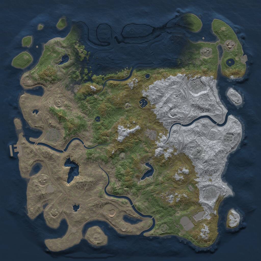 Rust Map: Procedural Map, Size: 4800, Seed: 752203042, 16 Monuments